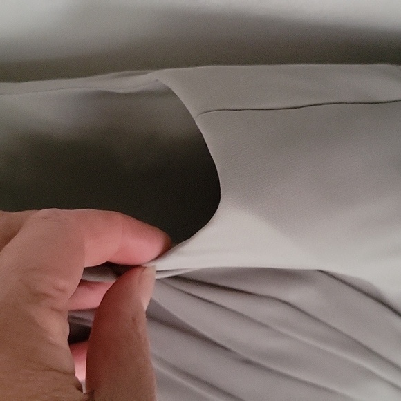 Happy Wedding Gown Gray Green Front Slit Adjustable Laced Back Fully Lined New - Picture 5 of 16